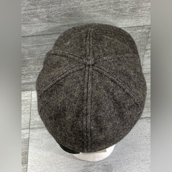 VTG P Caps USA Wool Hat Adult Large Ear Neck Flap Gray Black Preowned - Picture 14 of 16